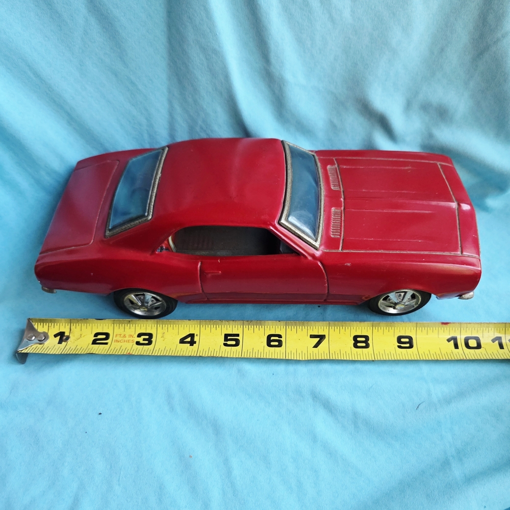 VINTAGE 1960S TIN LITHO RED CHEVY CAMARO SS BATTERY TOY CAR 10" COLLECTABLE WORK